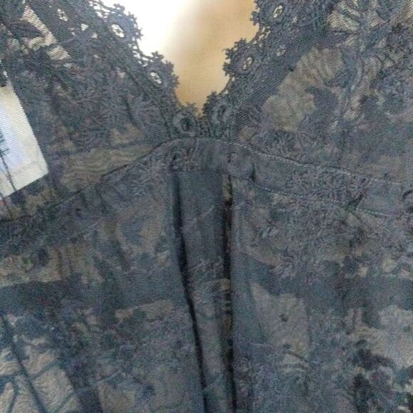 Johnny WAS 🖤 Black Lace Sheer Top - Picture 11 of 13